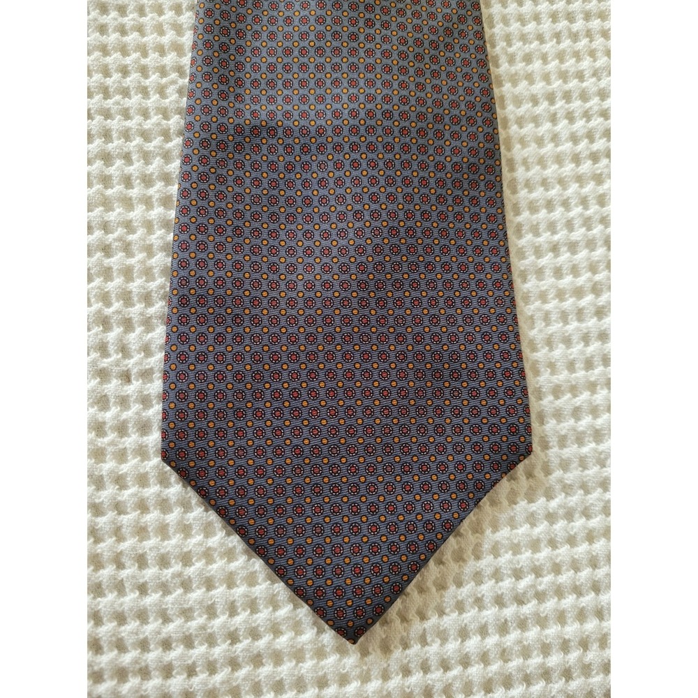 POLO Ralph Lauren Mens 100% Silk Handmade Tie Blue/Red Yellow USA